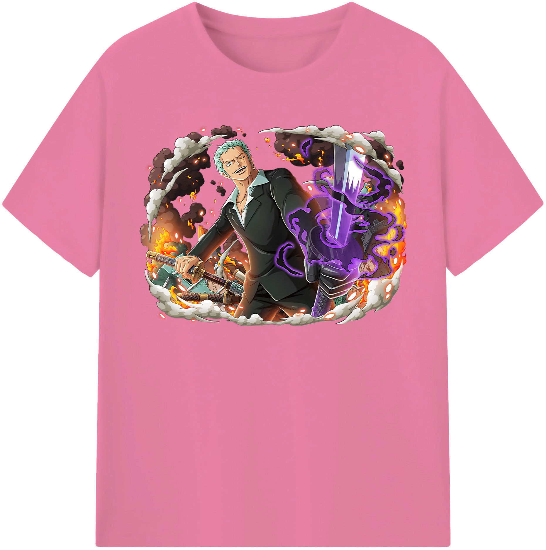 ワンピース ロロノア・ゾロ ONE PIECE Roronoa Zoro 綿100％半袖Tシャツ（フロントプリント）